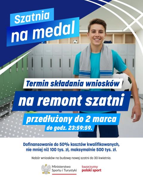 Program „Szatnia na Medal” – realne wsparcie dla lokalnej infrastruktury sportowej